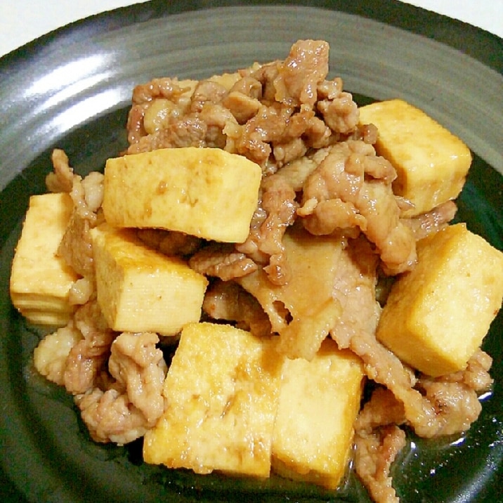 簡単節約☆豚肉と豆腐の甘辛炒め